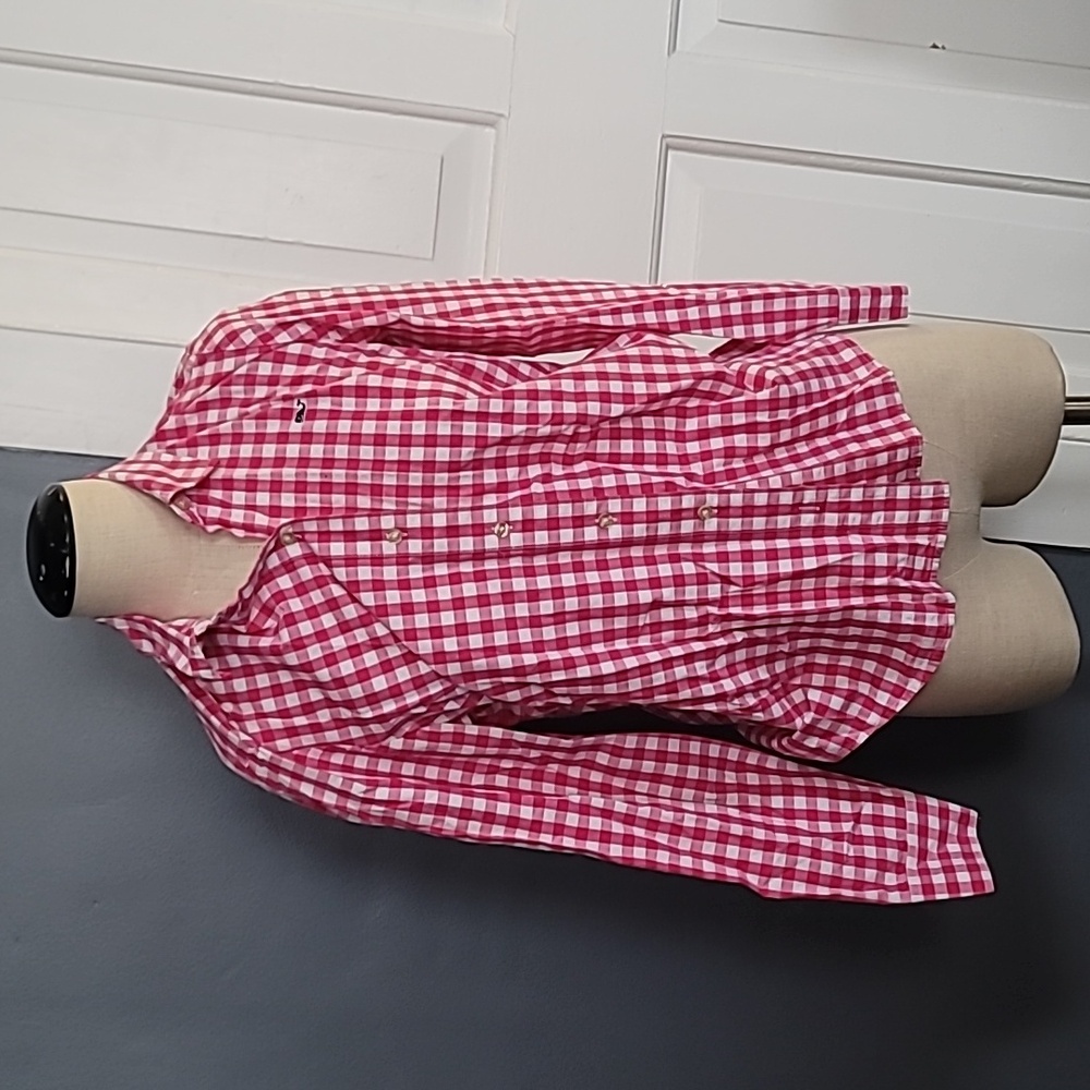 Hot pink button-down.